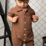Dash Linen Romper - Mocha-Clothing-Cracked Soda