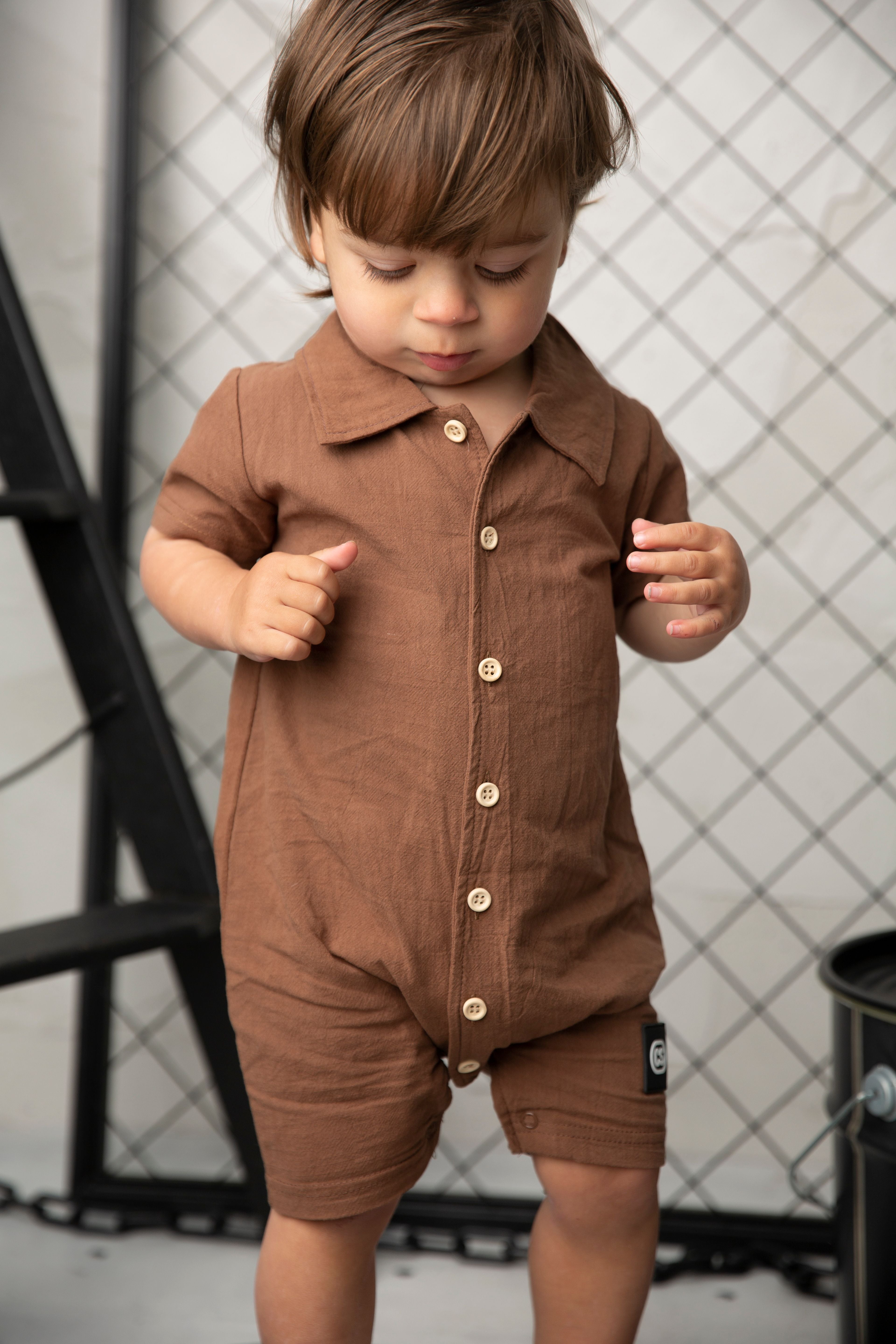 Dash Linen Romper - Mocha-Clothing-Cracked Soda