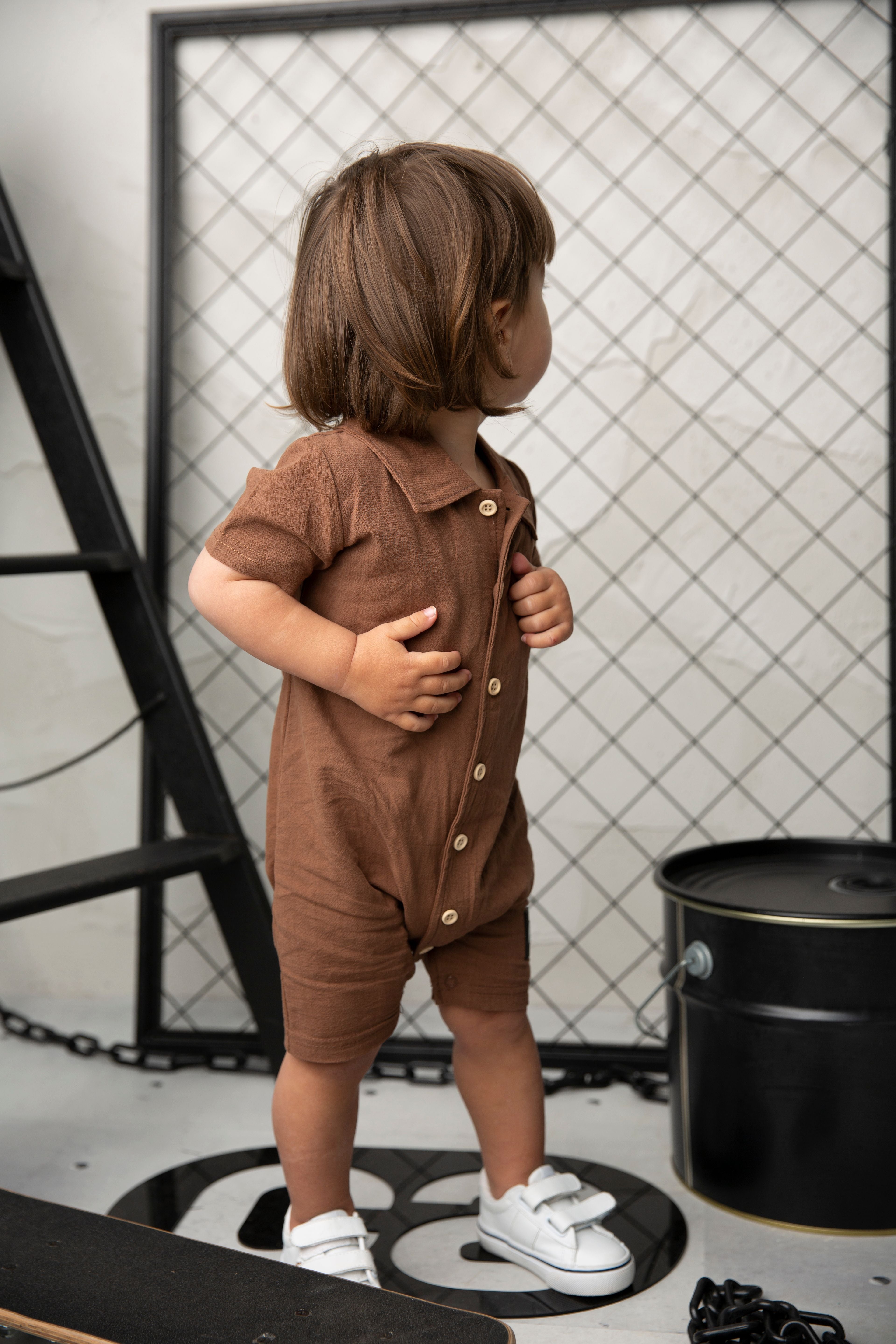 Dash Linen Romper - Mocha-Clothing-Cracked Soda