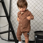Dash Linen Romper - Mocha-Clothing-Cracked Soda