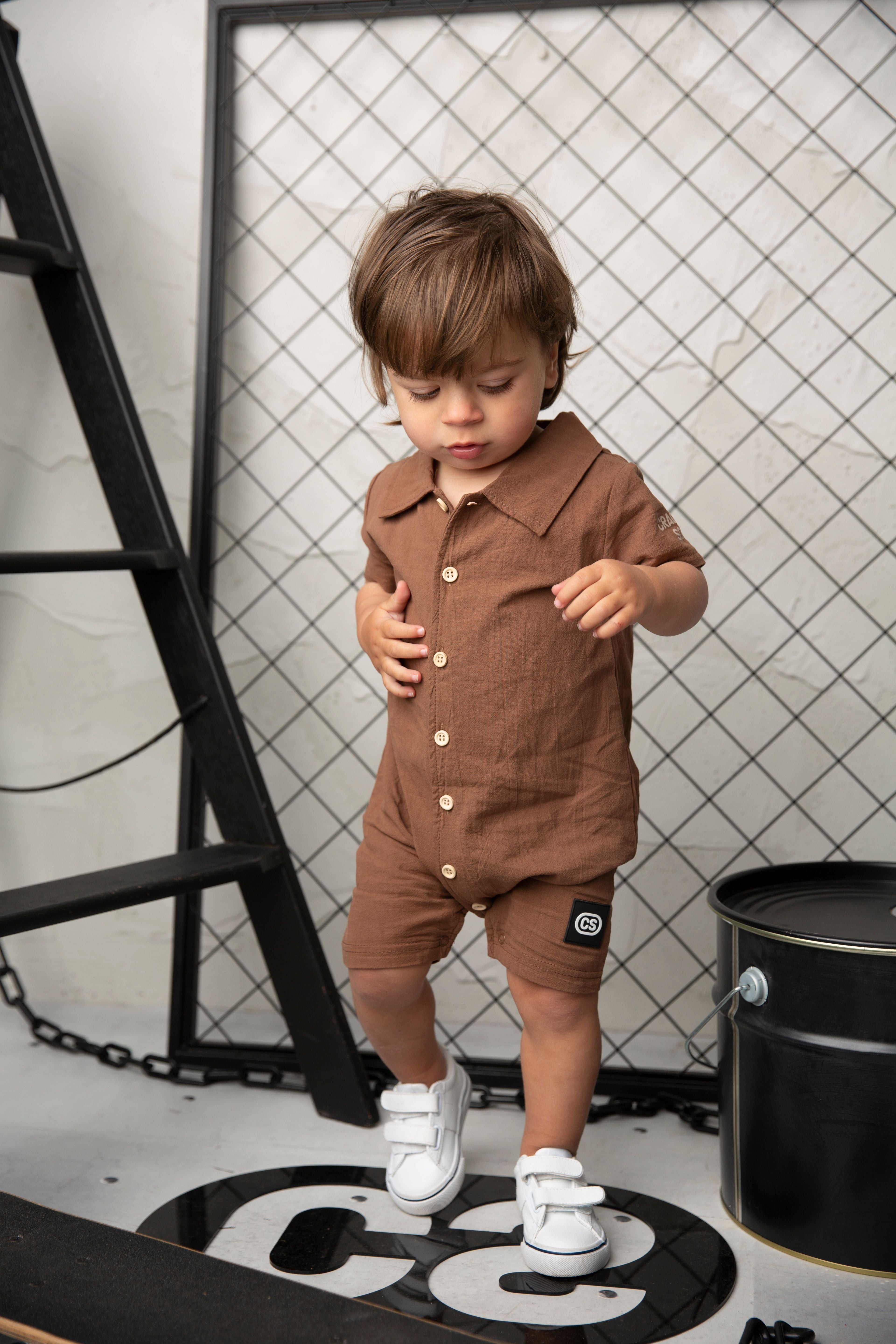 Dash Linen Romper - Mocha-Clothing-Cracked Soda