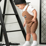 Dash Linen Overall Set - Mocha