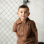 Dash Linen Shirt - Mocha-Clothing-Cracked Soda