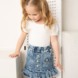 Brooke Detailed Denim Skirt - Blue