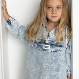 Willow Detailed Dress - Denim Blue