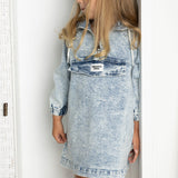 Willow Detailed Dress - Denim Blue