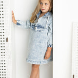 Willow Detailed Dress - Denim Blue
