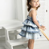 Mia Layer Dress - Denim Blue