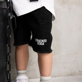 Dustin Cracked Soda Denim Shorts - Black