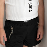 Ebony CS Detailed Zip Short - Black