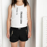 Ebony CS Detailed Zip Short - Black