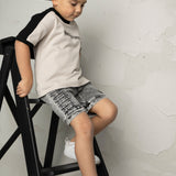 Elijah Box Tee & Denim Ash Detail Short Set
