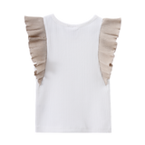 Ellie Frill Top - Cream