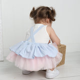 Emma Overall Dress - Blue/Pink