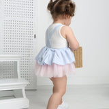 Emma Overall Dress - Blue/Pink