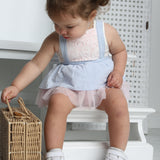 Emma Overall Dress - Blue/Pink