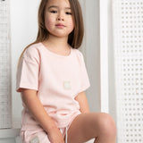 Emma Waffle Tee - Pink