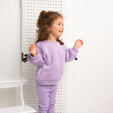 Winter Ribbed Fleece Leggings - Purple
