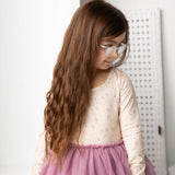 Flora Shredded Tutu - Beige Pattern/Mauve Tulle