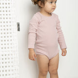 Blossom Ribbed Fleece Bodysuit - Grape