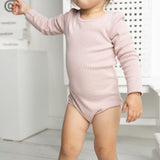 Blossom Ribbed Fleece Bodysuit - Grape