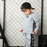 Ashton Textured Crew Set - Grey