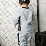 Ashton Textured Crew Set - Grey