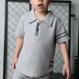Sammy Waffle Polo - Grey