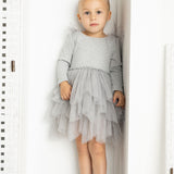 Winter Ribbed Feather Fleece Tutu - Grey