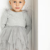 Winter Ribbed Feather Fleece Tutu - Grey