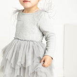 Winter Ribbed Feather Fleece Tutu - Grey