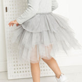 Winter Ribbed Feather Fleece Tutu - Grey