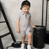 Sammy Waffle Romper - Grey