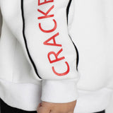 Harlow Detailed Sleeve Crew - White
