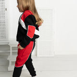 Harlow Hoodie & Trackpant Set - Red & Black