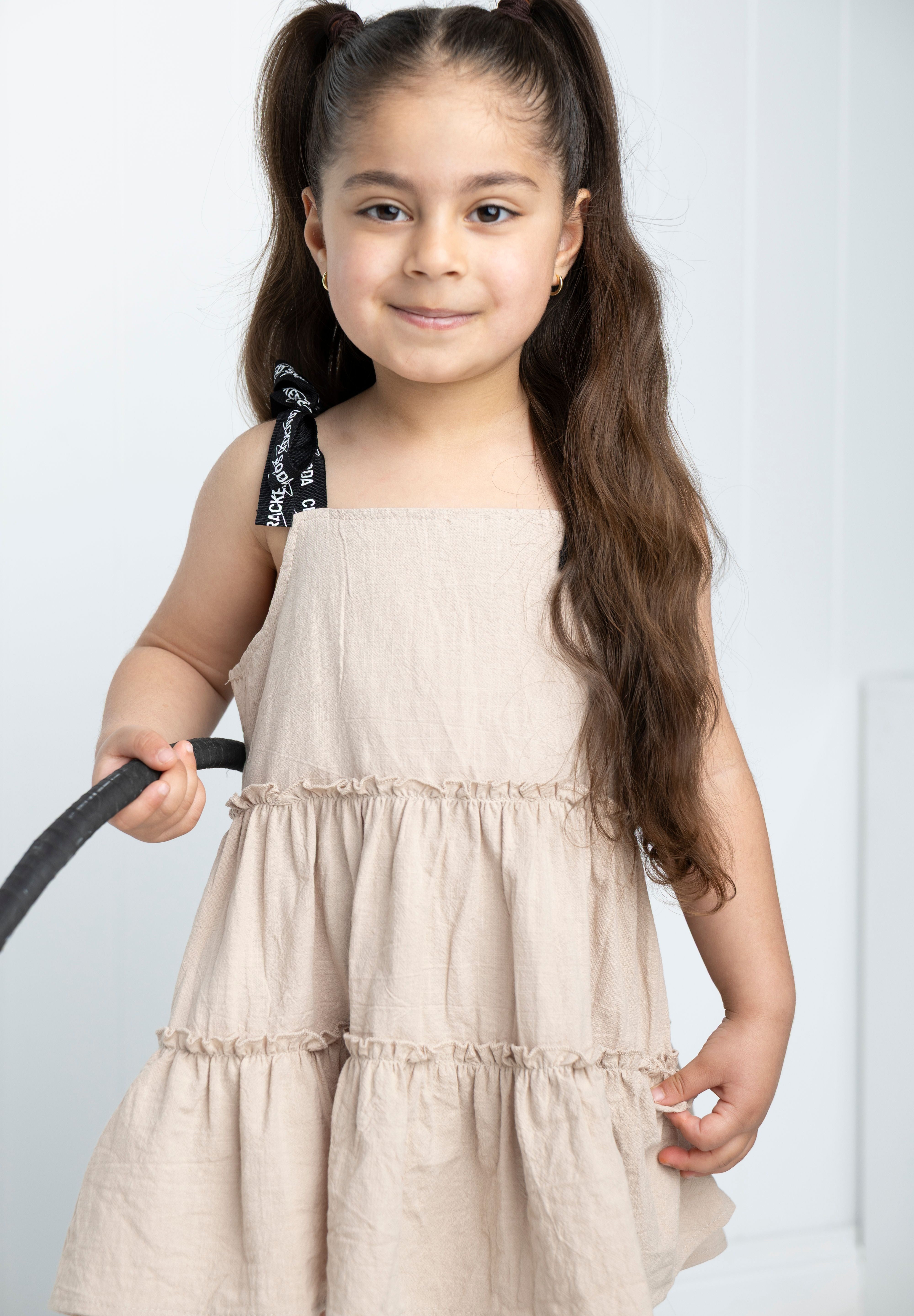 Harper Detailed Strap Dress - Sand-Clothing-Cracked Soda
