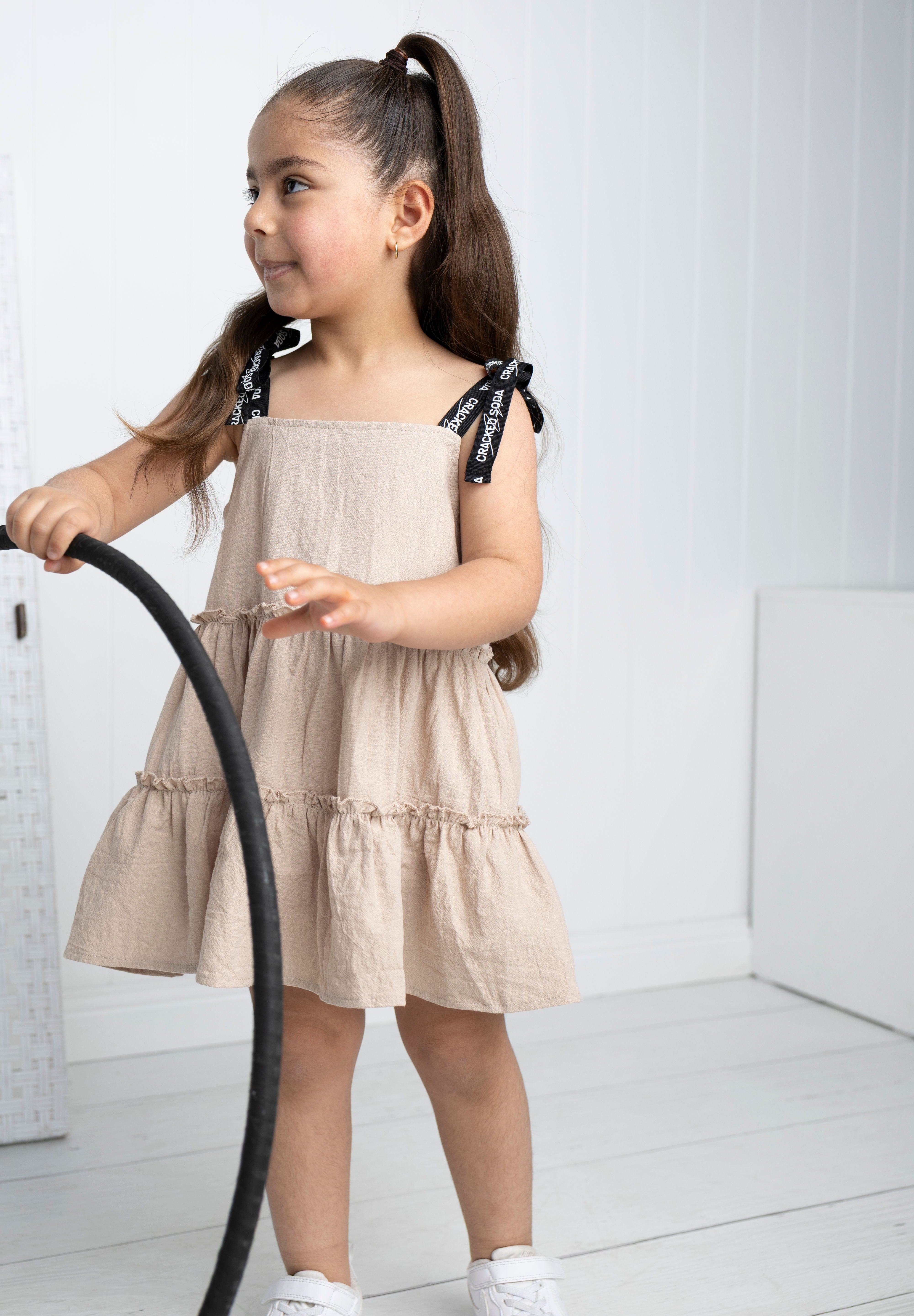 Harper Detailed Strap Dress - Sand-Clothing-Cracked Soda