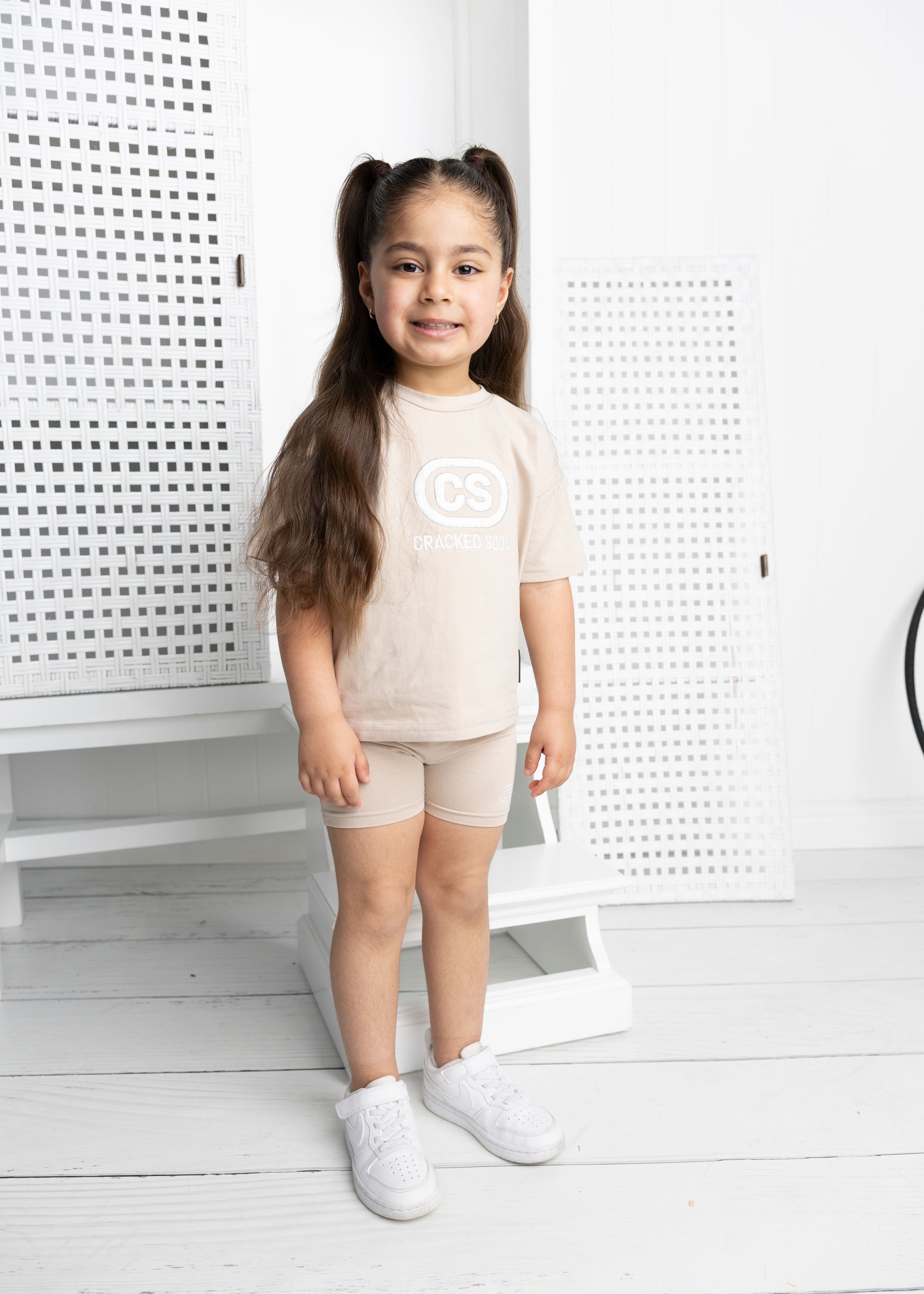 Harper Detailed Tee & Short Set-Cracked Soda