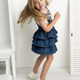 Indigo Denim Layered Pinafore - Blue Denim