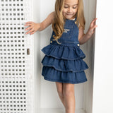 Indigo Denim Layered Pinafore - Blue Denim