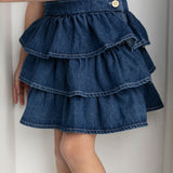 Indigo Denim Layered Pinafore - Blue Denim