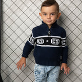Zack Detailed Knit Jumper - Navy