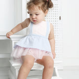 Emma Overall Dress - Blue/Pink