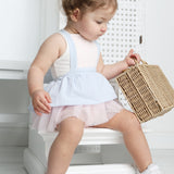 Emma Overall Dress - Blue/Pink