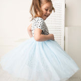 Leopard Shorts Sleeve Tutu - Blue