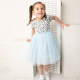 Leopard Shorts Sleeve Tutu - Blue