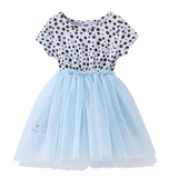 Leopard Shorts Sleeve Tutu - Blue