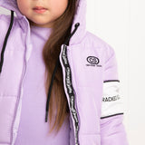 Imogen Detailed Hooded Puffer Jacket - Purple