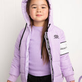 Imogen Detailed Hooded Puffer Jacket - Purple