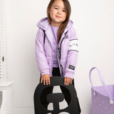 Imogen Detailed Hooded Puffer Jacket - Purple